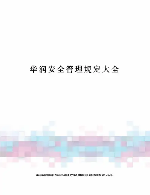 华润安全管理规定大全