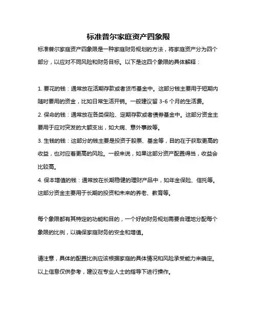 标准普尔家庭资产四象限
