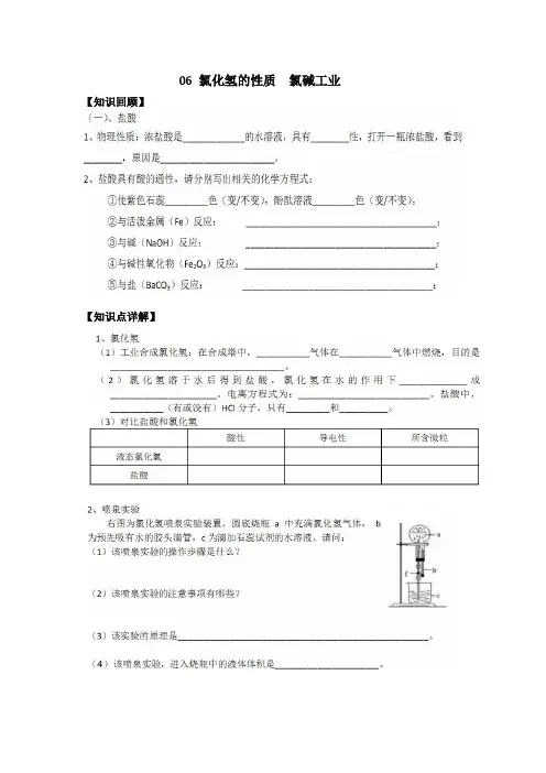 06氯化氢的性质和盐酸 氯碱工业