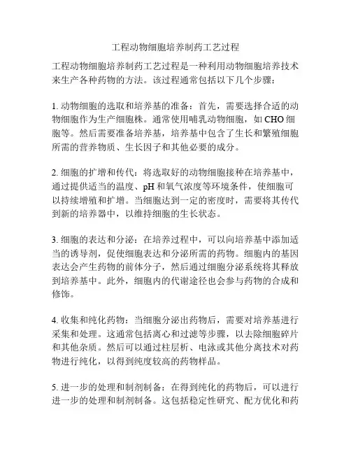 工程动物细胞培养制药工艺过程