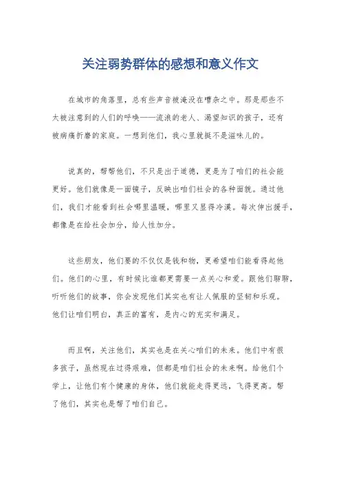 关注弱势群体的感想和意义作文