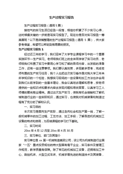 生产过程实习报告