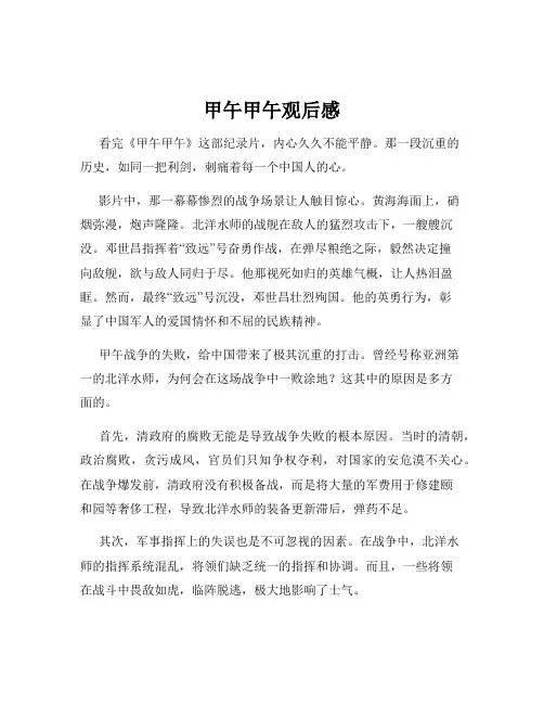 甲午甲午观后感