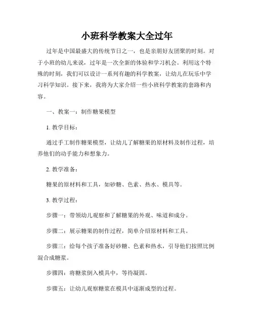 小班科学教案大全过年