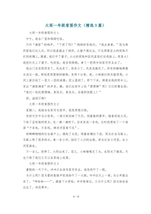 大雨一年级看图作文(精选3篇)