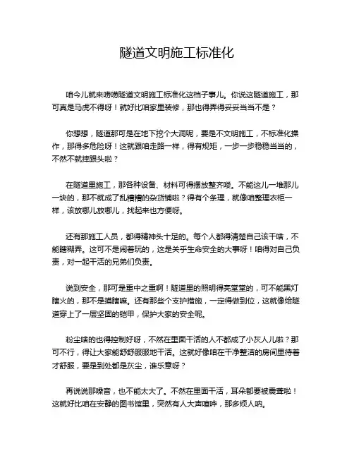 隧道文明施工标准化