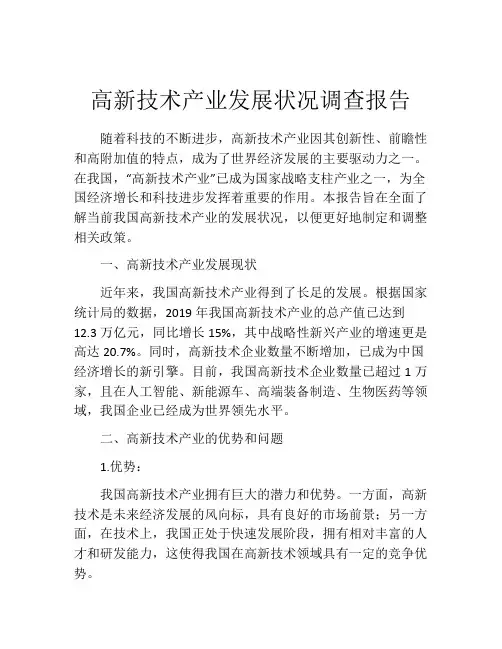 高新技术产业发展状况调查报告