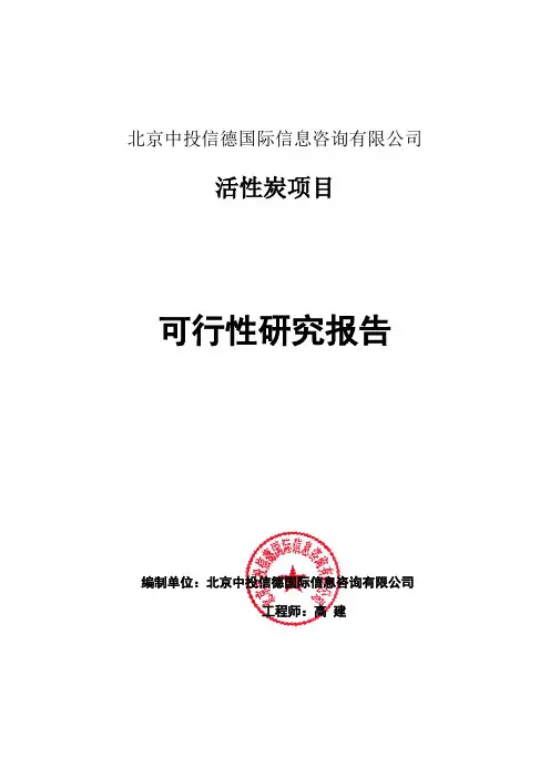 活性炭项目可行性研究报告编写格式说明(模板套用型word)