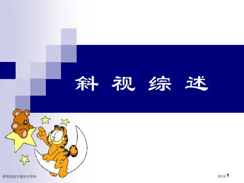 斜视综述专题知识讲座专家讲座