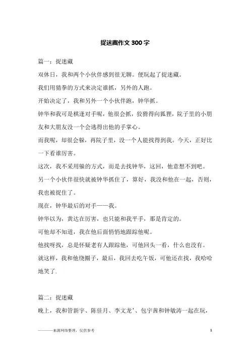 捉迷藏作文300字_1