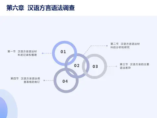 汉语方言语法调查