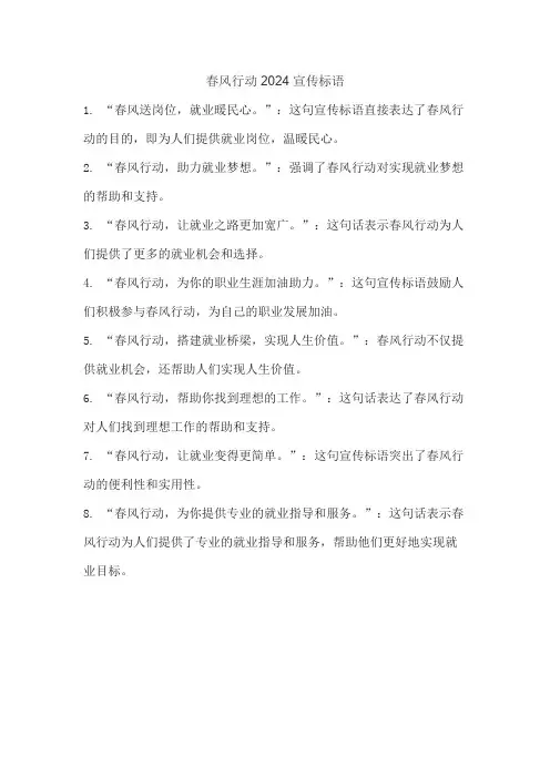 春风行动2024宣传标语