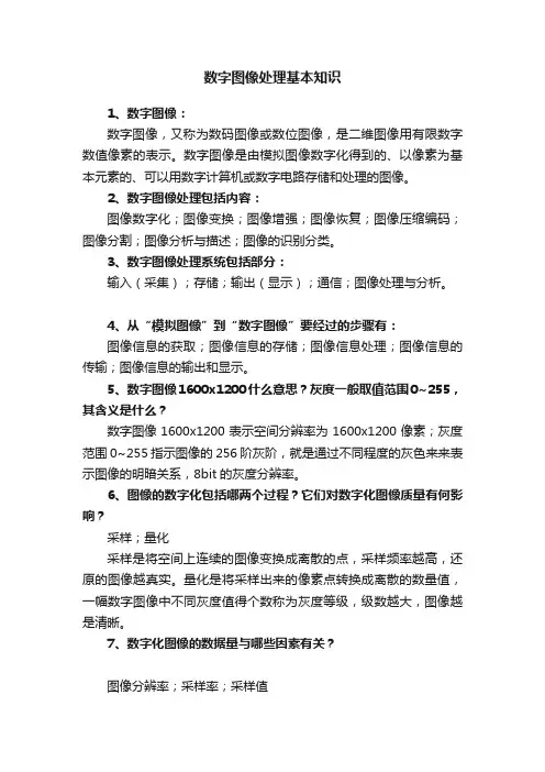 数字图像处理基本知识
