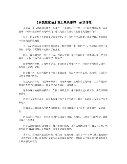 【安徒生童话】世上最美丽的一朵玫瑰花