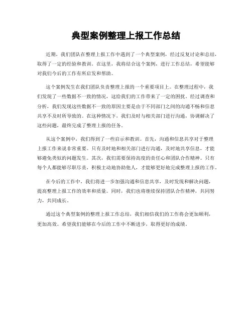 典型案例整理上报工作总结