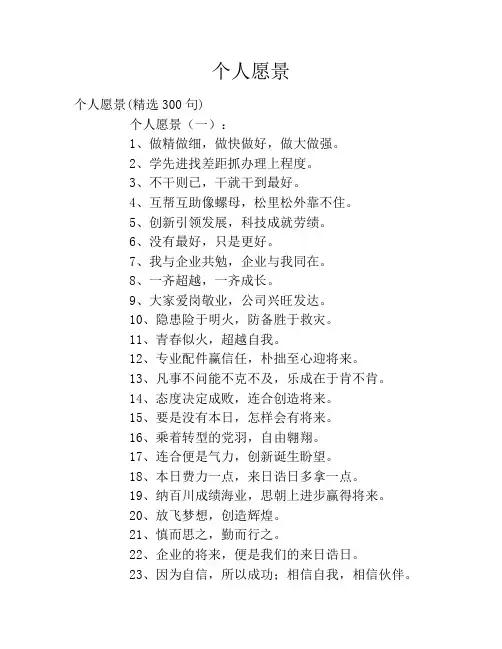 个人愿景