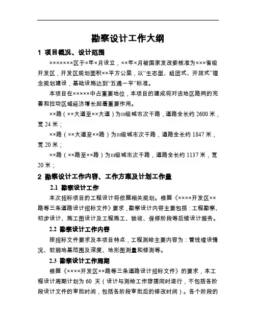投标勘察设计工作大纲