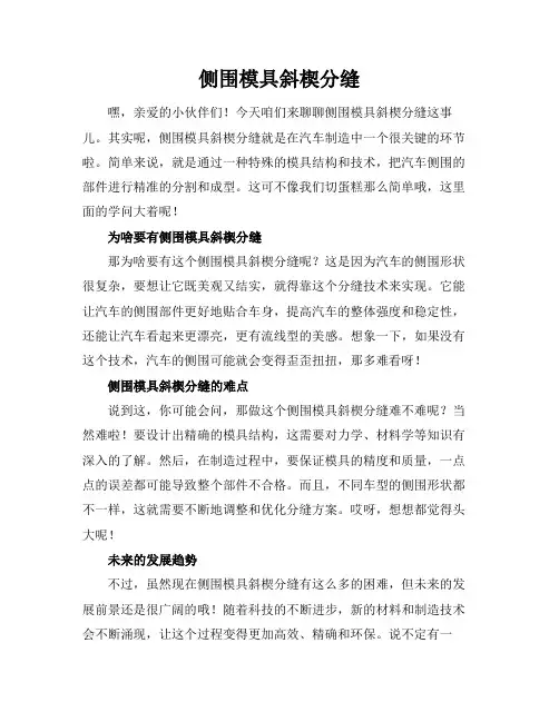侧围模具斜楔分缝