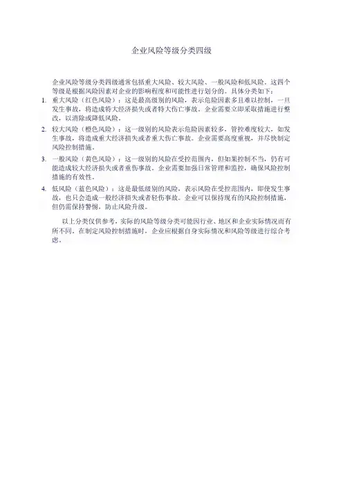 企业风险等级分类四级