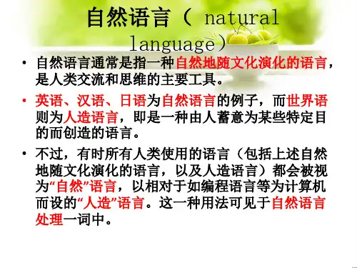 自然语言( natural language)优秀课件
