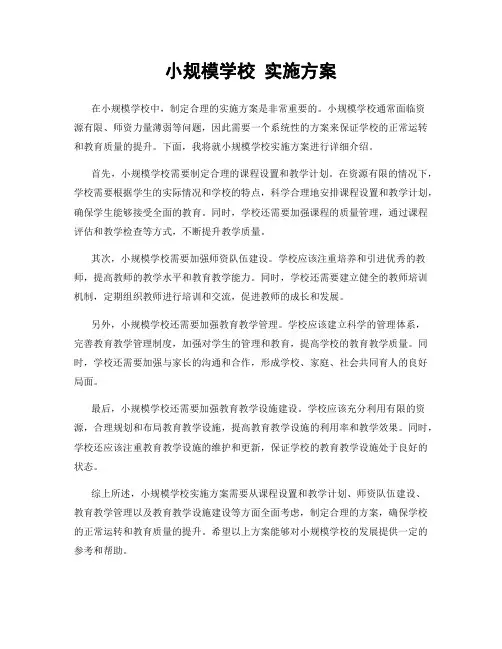 小规模学校 实施方案