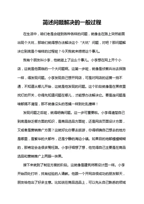 简述问题解决的一般过程