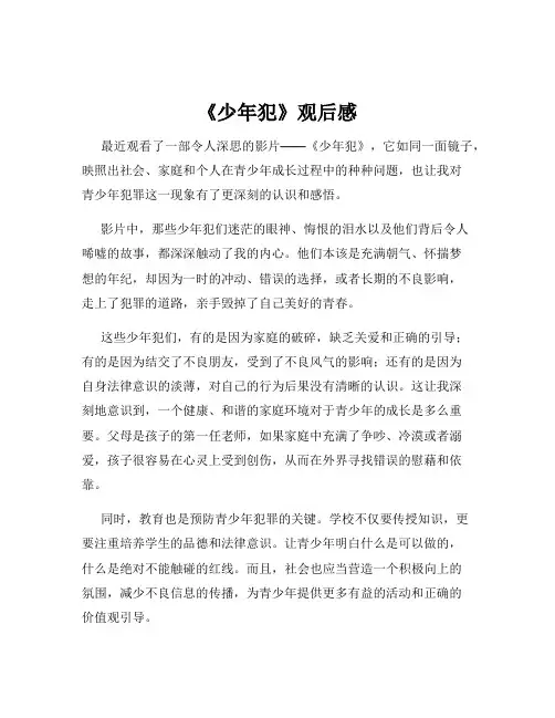 《少年犯》观后感