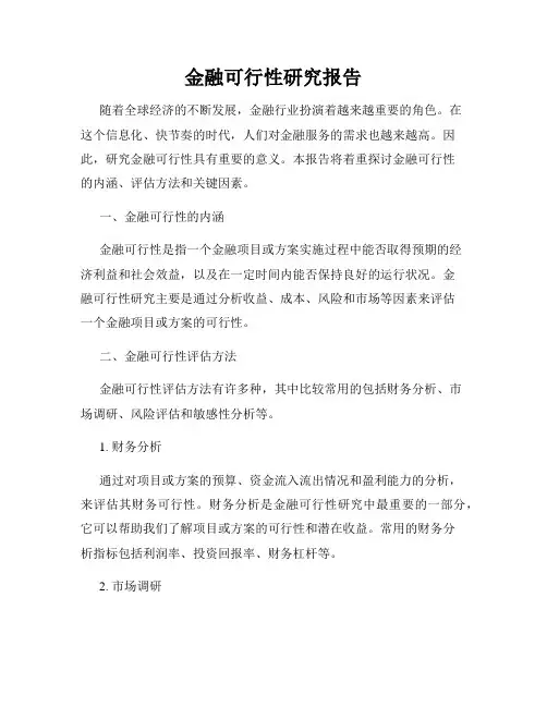 金融可行性研究报告