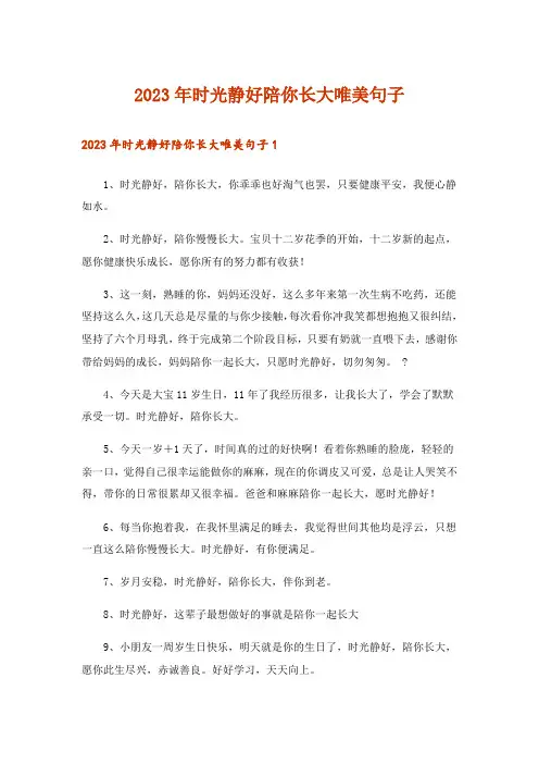 2023年时光静好陪你长大唯美句子