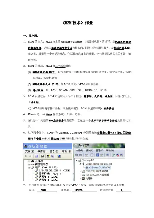 M2M技术作业