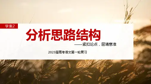 2023届高考语文第一轮复习——分析思路结构、 论证特点 教学课件