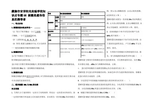 高考生物一轮复习 知识点专题5 核酸是遗传信息的携带者