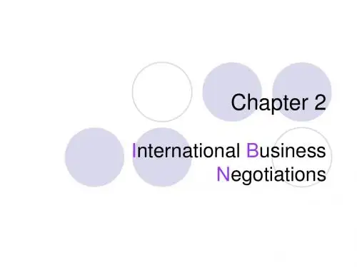 Chapter 2.International Business Negotiations ppt国际商务谈判