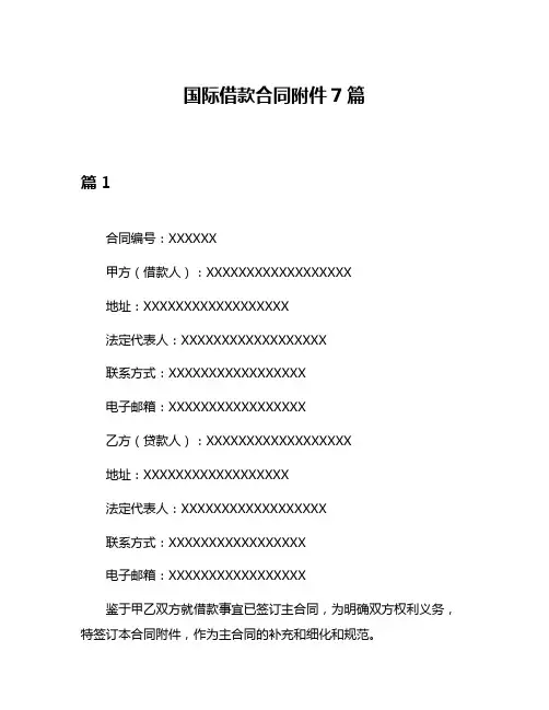 国际借款合同附件7篇