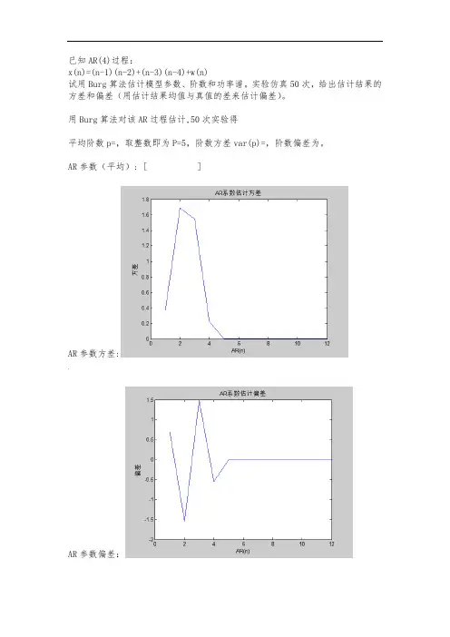 Burg算法估计模型参数