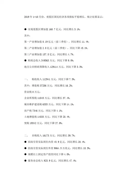 度假区2019年经济报告