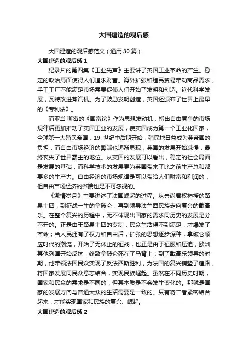 大国建造的观后感