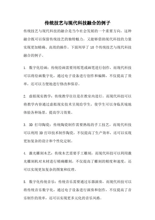 传统技艺与现代科技融合的例子