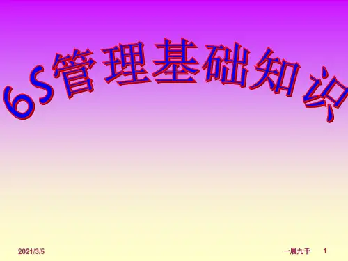 6S管理基础知识讲义(PPT 68页)
