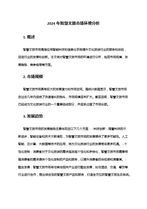2024年智慧文旅市场环境分析