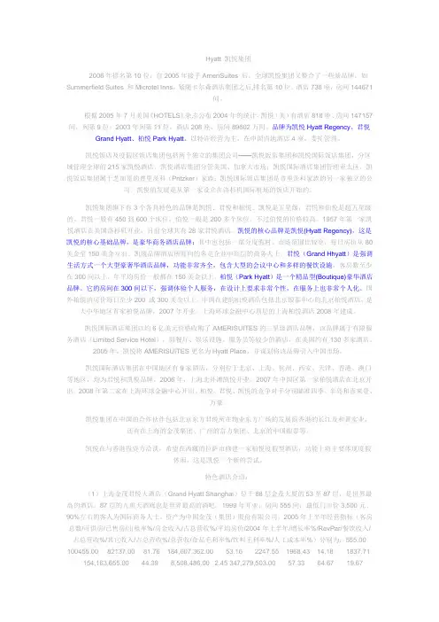 世界知名酒店之凯悦酒店 Hyatt