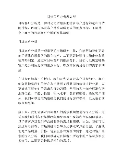 目标客户分析怎么写