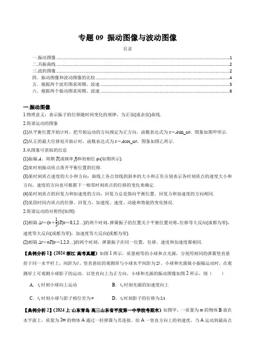 专题09振动图像与波动图像(原卷版)