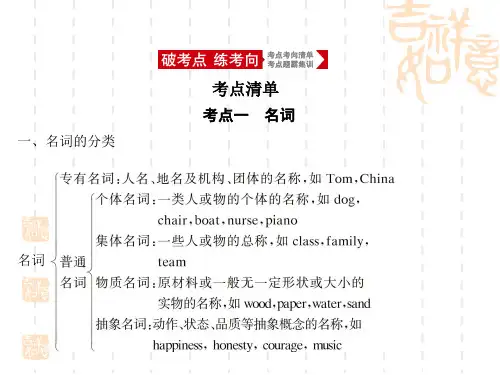 2021高考英语课标一轮课件：专题一 名词、代词、冠词