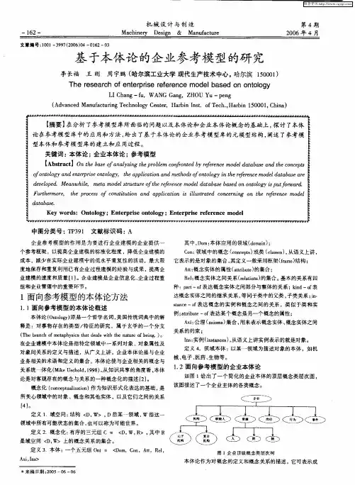 基于本体论的企业参考模型的研究
