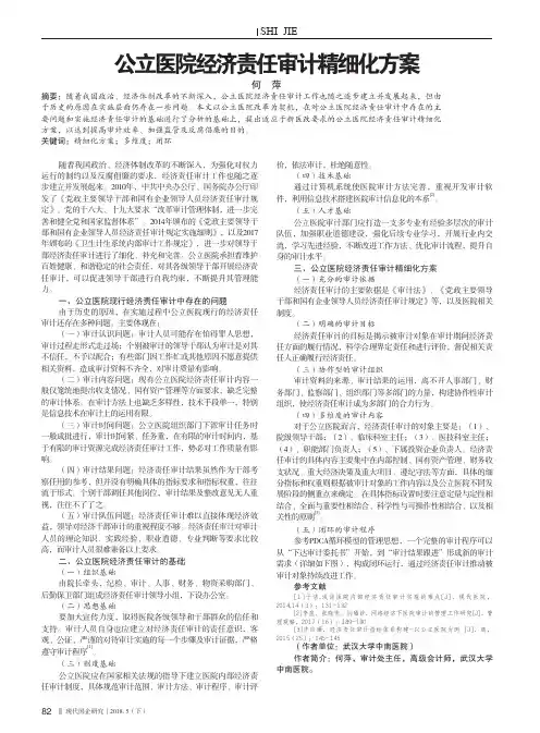 公立医院经济责任审计精细化方案