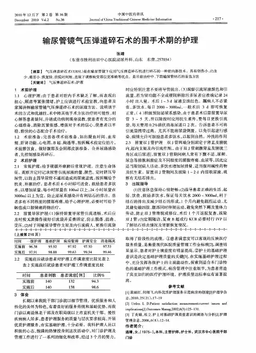 输尿管镜气压弹道碎石术的围手术期的护理