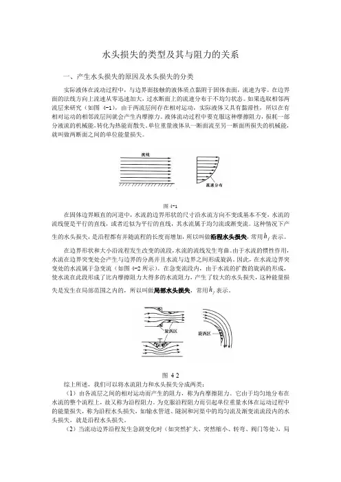 水头损失的类型及其与阻力的关系
