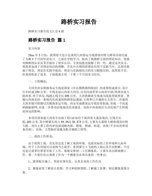 路桥实习报告