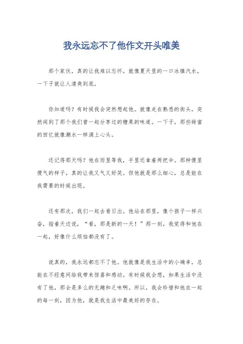我永远忘不了他作文开头唯美